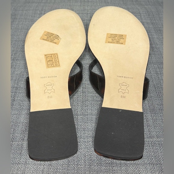 Tory Burch Classic Flip Flop Tortoise Patent Size 8 - Picture 7 of 8